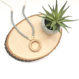The Ava | Wood Ring + Silicone Necklace